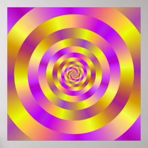 Affiches Yellow and Pink Spiral Rings