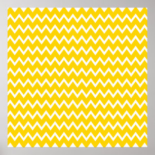 Affiches Yellow and White Zigzag Pattern