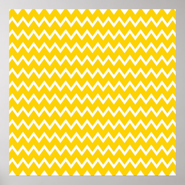 Affiches Yellow and White Zigzag Pattern (Devant)