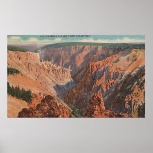 Affiches Yellowstone, WYView de canyon de Yellowstone