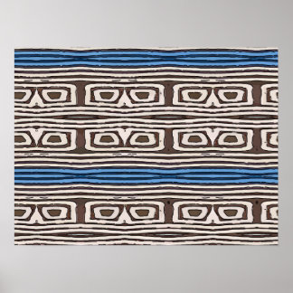 Affiches Yeux de hibou Abstraits, lignes bleues