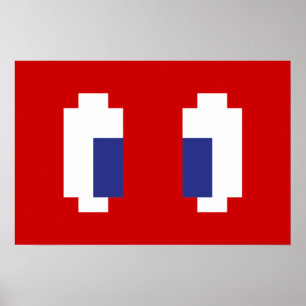 Affiches Yeux de manga pixel 8 bits
