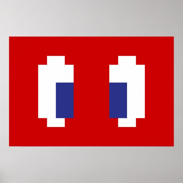 Affiches Yeux de manga pixel 8 bits (Devant)