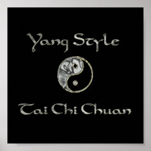 Affiches Yin Yang Chrome, Yang Style Chrome, tai chi chrome