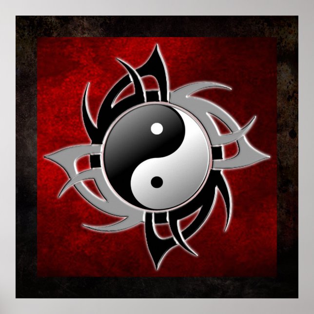 AFFICHES YIN YANG TRIBAL 3D (Devant)
