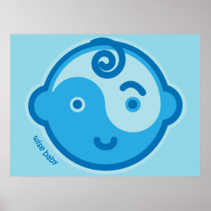 Affiches Yoga Speak Baby : Blue Chakra Wise Baby Print
