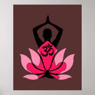 Affiches Yoga spirituel de fleur d'OM Namaste Lotus dans