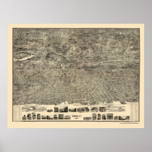 Affiches Yonkers, NY Panoramic Map - 1899
