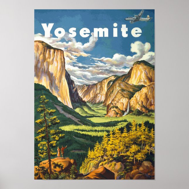 Affiches Yosemite Travel Art (Vector) (Devant)