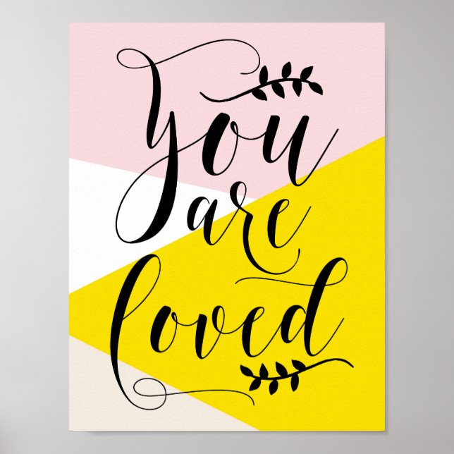 Affiches You Are Loved Modern Calligraphy | Abstract (Devant)