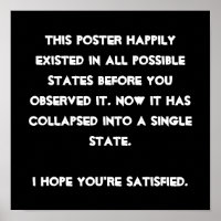 You collapsed it ! L'humour de Quantum Physic