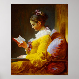Affiches Young Girl Reading - peinture du 18ème siècle