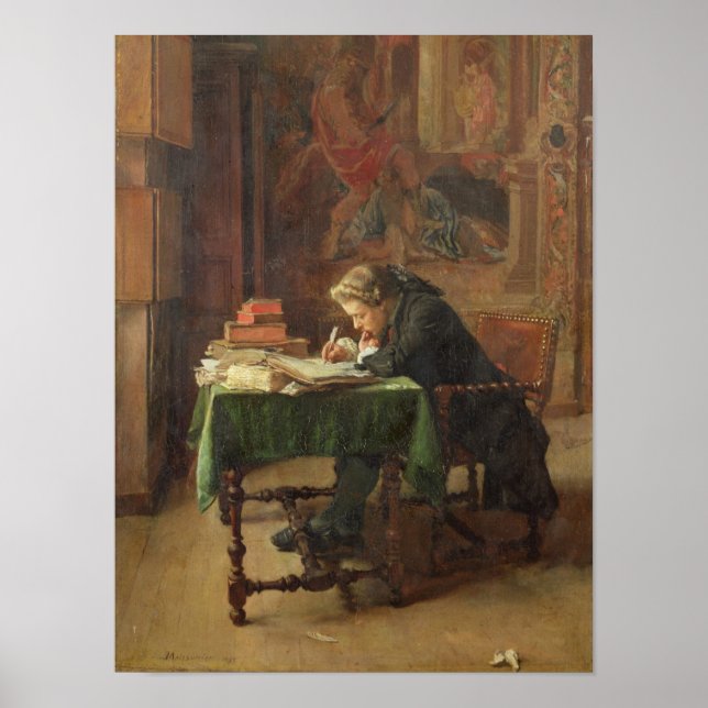 Affiches Young Man Writing, 1852 (Devant)