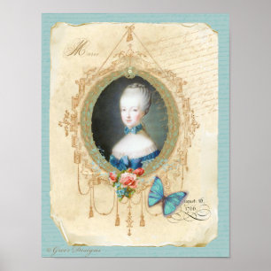 Affiches Young Marie Antoinette Art Imprimer Style Vintage