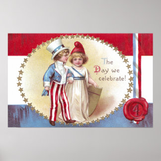 Affiches Young Uncle Sam Escorts Columbia sur 4 juillet