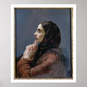 Affiches Young Woman at Prayer, 1879 (oil on canvas)