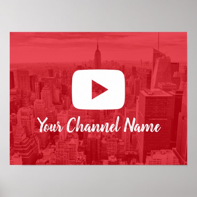 Affiches Youtube Channel Custom Photo Youtuber (Devant)