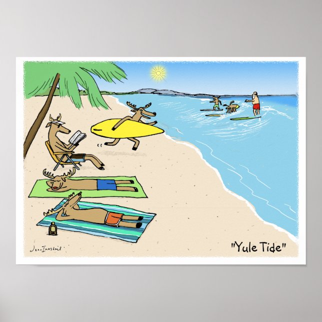 Affiches "Yule Tide" - Vacances de Noël à la plage du Père  (Devant)
