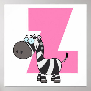 Affiches z est pour zebra cartoon pour enfants