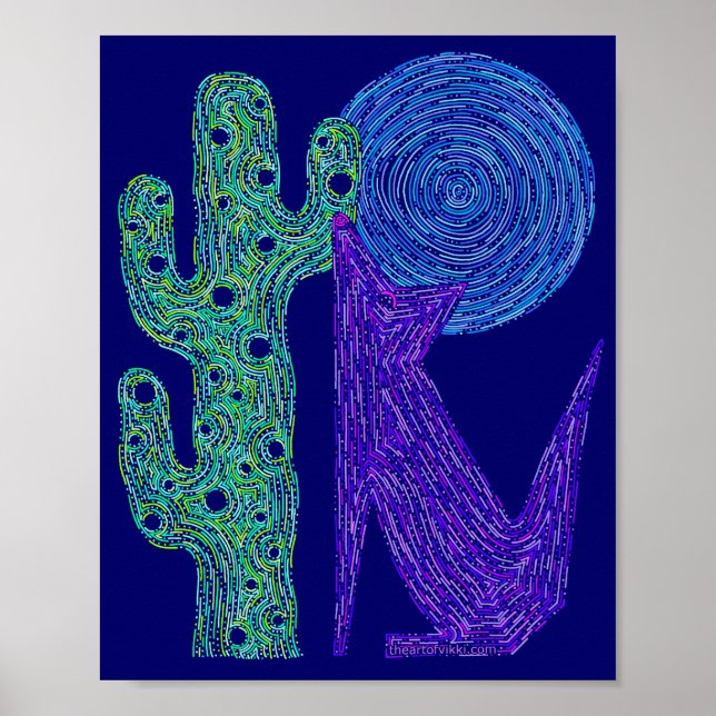 Affiches Z Purple Coyote Wolf Coloré Design Sud-Ouest (Devant)