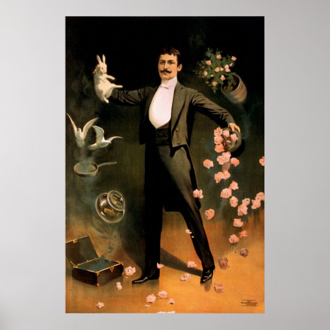 Affiches Zan Zig en concert avec le lapin et les roses (Devant)