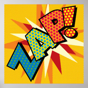 Affiches ZAP Amusement Rétro Bande Dessinée Pop Art