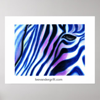 Affiches Zebra Blue, leevandergrift.com