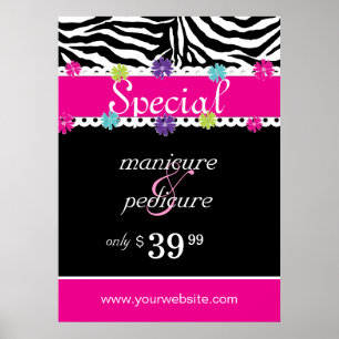 Affiches Zebra Salon Spa tendance Pink Daisy Vente de print