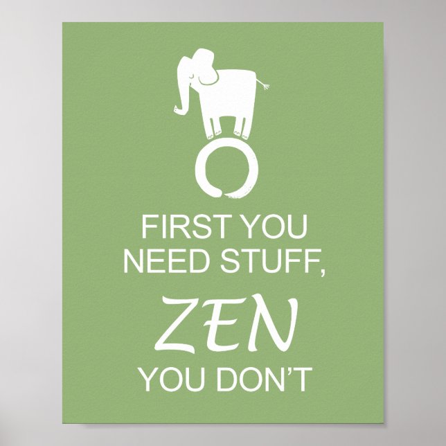 Affiches Zen Elephant Enso Simplifier (Devant)