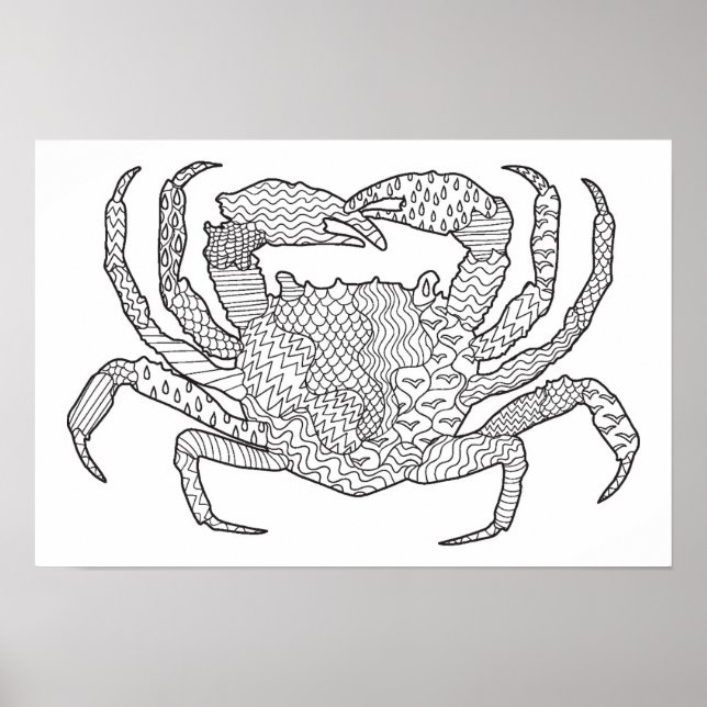 Affiches Zendoodle Crabe 2 (Devant)