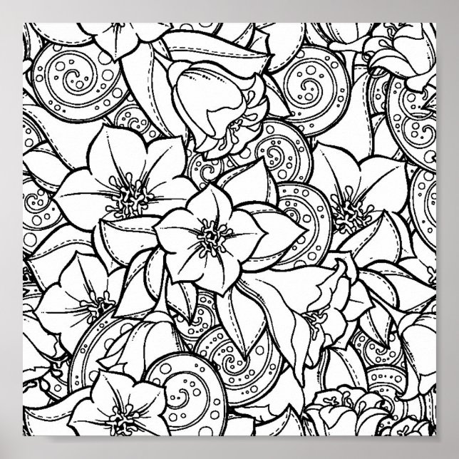 Affiches Zendoodle fleuri 2 (Devant)