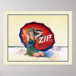 Affiches Zip Hair Remover Funny Vintage 1924 Ad