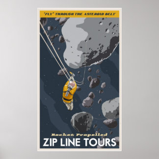 Affiches Zip Line Tours à travers la ceinture astéroïde