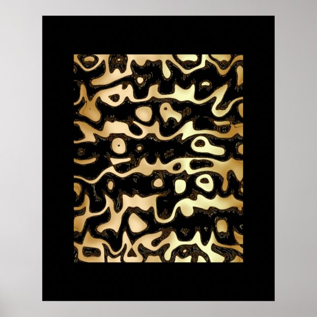 Affiches ZIZZAGO Art Noir Or Afrique Abstrait (Devant)