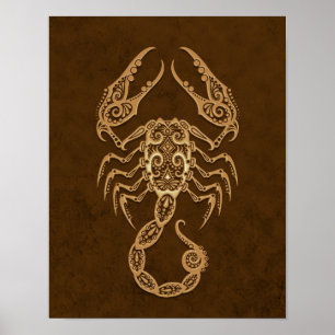 Affiches Zodiaque Scorpio Brown complexe