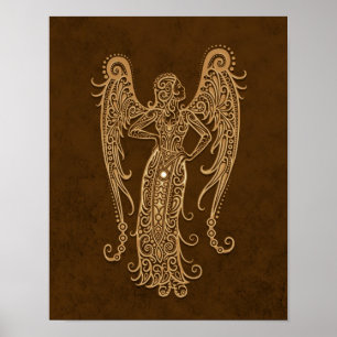 Affiches Zodiaque Virgo Brown complexe