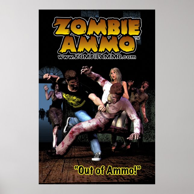 Affiches Zombie Ammo™ - "Out of Ammo !" (Devant)