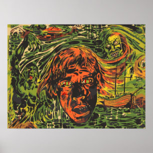 Affiches Zombies Halloween vintage, street art graffiti