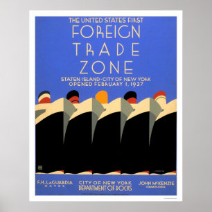 Affiches Zone de commerce extérieur de NY WPA 1937