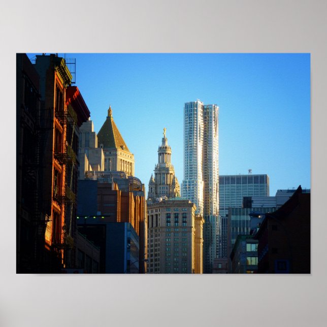 Affiches Zone Financière Skyline Cityscape, Petit (Devant)