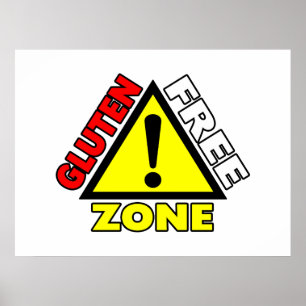 Affiches Zone sans gluten (maladie cœliaque - allergie au b