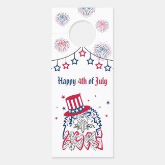 Affichette De Porte 4 juillet Fête de l'Indépendance Aigle américain