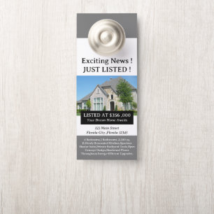 Affichette De Porte Agent immobilier unique vient de lister