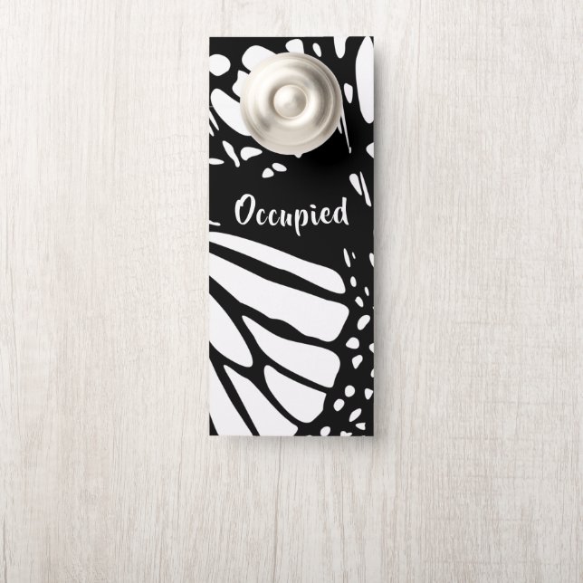 Affichette De Porte Aile à papillon Monarque Abstraite - occupée/vide (Sur le bouton)