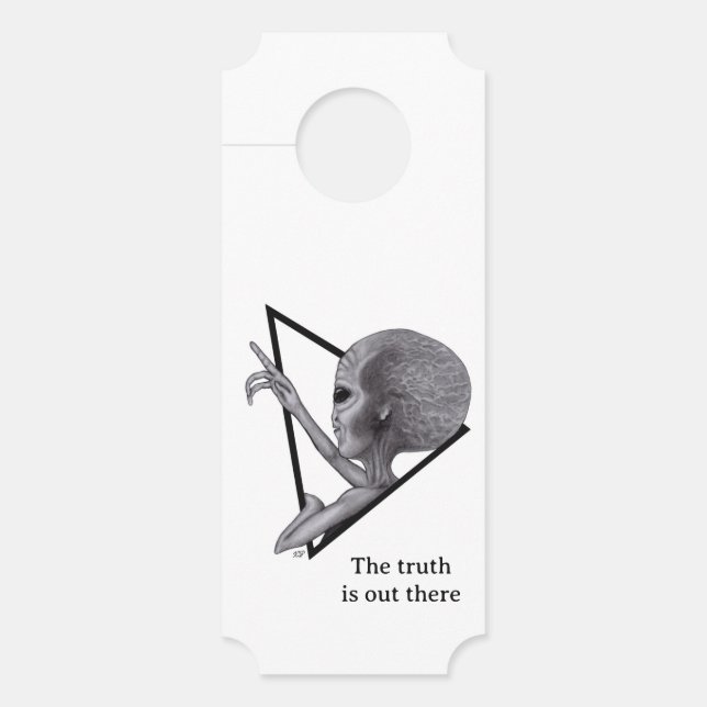 Affichette De Porte Alien gris, la vérité est là (Devant)