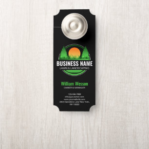 Affichette De Porte Aménagement paysager professionnel Arbres verts au