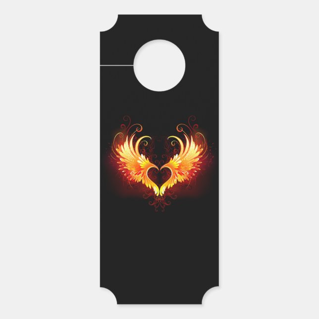 Affichette De Porte Angel Fire Heart with Wings (Devant)