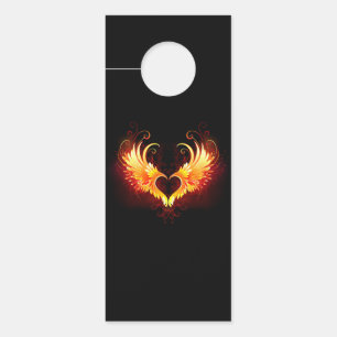 Affichette De Porte Angel Fire Heart with Wings