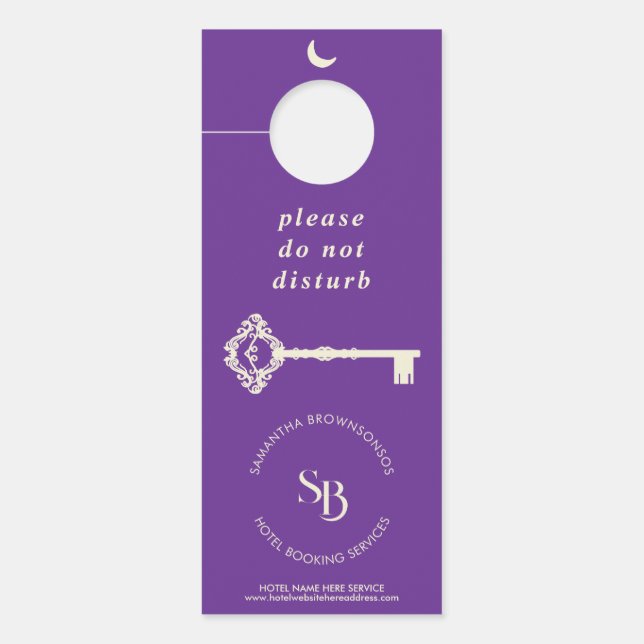 Affichette De Porte Appartement de location violet Entretien ménager (Devant)