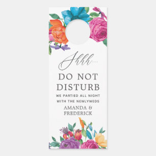 Affichette De Porte Aquarelle Floral Mariage Fiesta